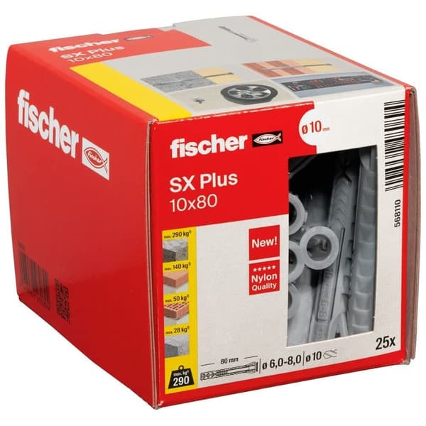 Plugg Fischer SX Plus; 10x80 mm; 25 st.