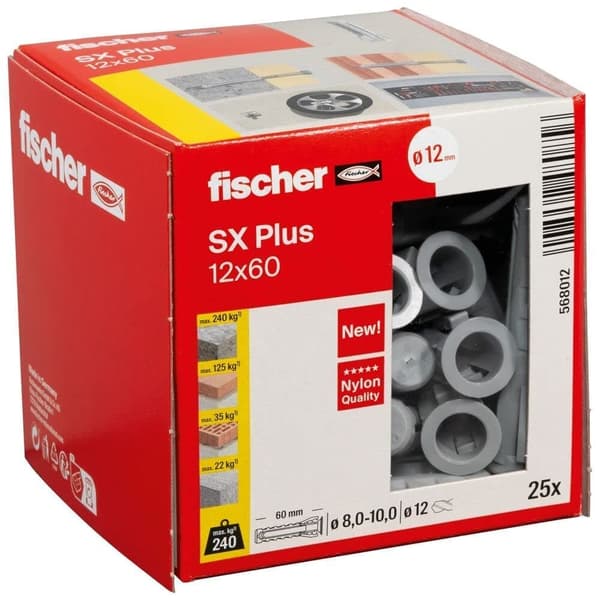 Plugg  Fischer SX Plus; 12x60 mm; 25 st.