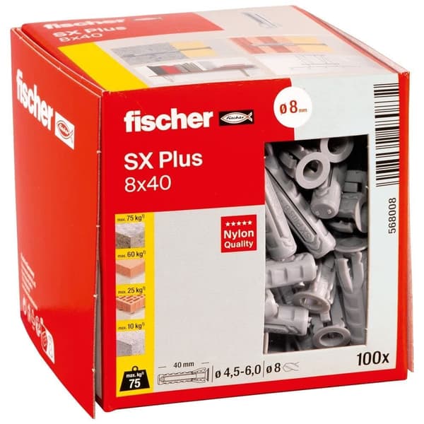 Plugg  Fischer SX Plus; 8,0x40 mm; 100 st.