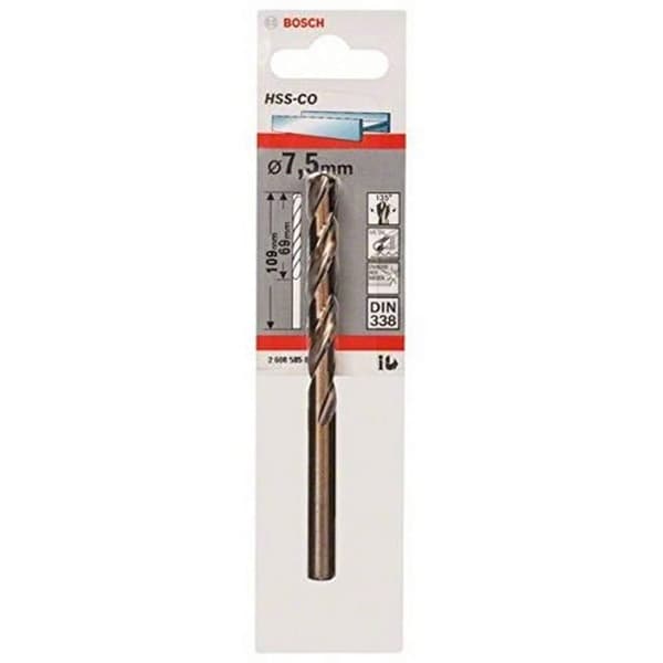 Borr för metall Bosch HSS-Co; DIN 338; 7,5x109 mm; 1 st.