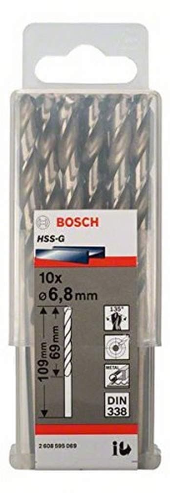 Borr för metall Bosch HSS-G; DIN 338; 6,8x109 mm; 10 st.