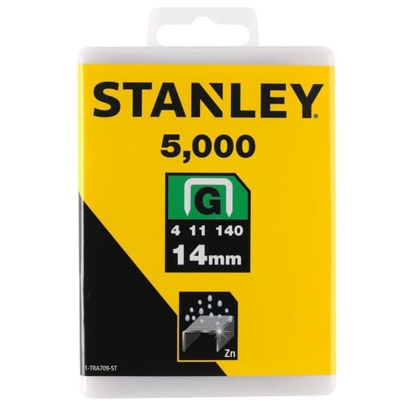 Häftklammer  Stanley; 14 mm; 5000 st.; typ G; galvaniserat