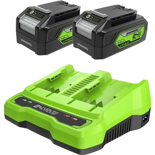 Tillbehörsset Greenworks GSK24B4X; 24 V; 2x4,0 Ah + laddare