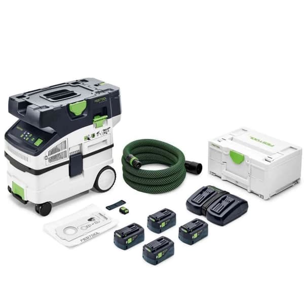Trådlös dammsugare Festool CLEANTEC CTLC MIDI I-Plus; 18 V; 4x5,0 A batt.