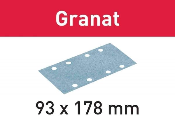 Slippapper för planslip Granat; 93x178mm; P120; 100 st.