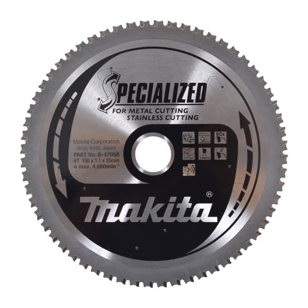 Sågklinga för metall Makita; 150x1,1x20,0 mm; Z60; 0°