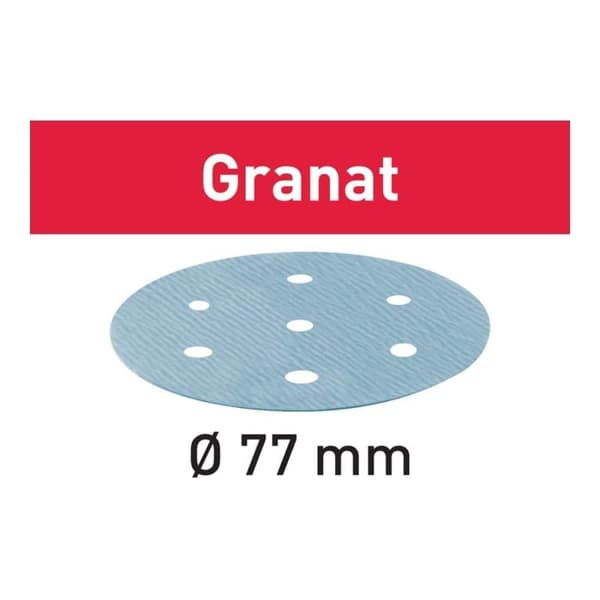 Sandpapper för excenterslipar Granat; 77 mm; P180; 50 st.