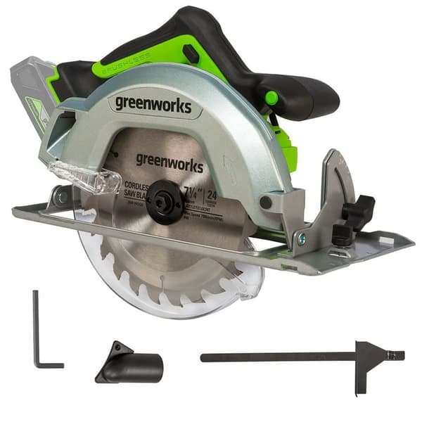 Batteridriven cirkelsåg Greenworks GD24CS; 24 V (utan batteri och laddare)
