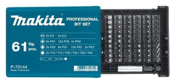 Bitssats för skruvmejsel Makita; 61 st.