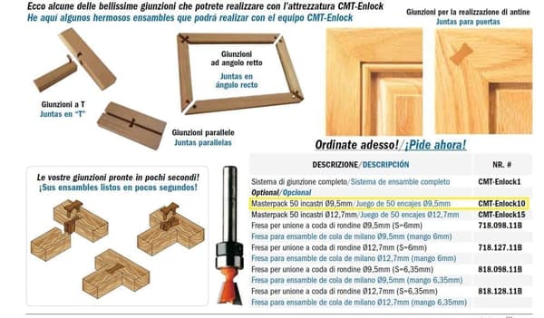 Fästkrok  CMT CMT-ENLOCK10; 3/8''; 50 st.