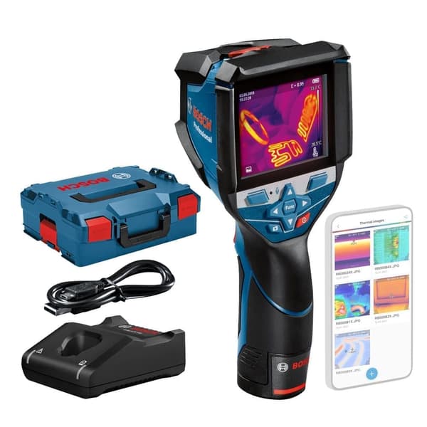 Infraröd termometer Bosch GTC 600 C; 12 V; 1x2,0 Ah batt. Svart, Blå