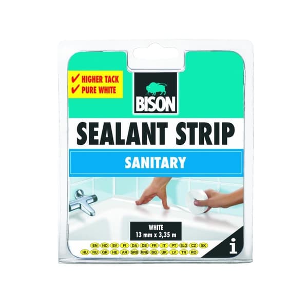 Isoleringstejp Bison 6302090; 13 mm; 3,35 m; vit