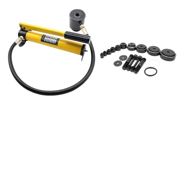 Hydraulisk Plåtstans Hålskärare Kit, 15 Tons Tryck, Flera Skärverktyg, Repfri Drift