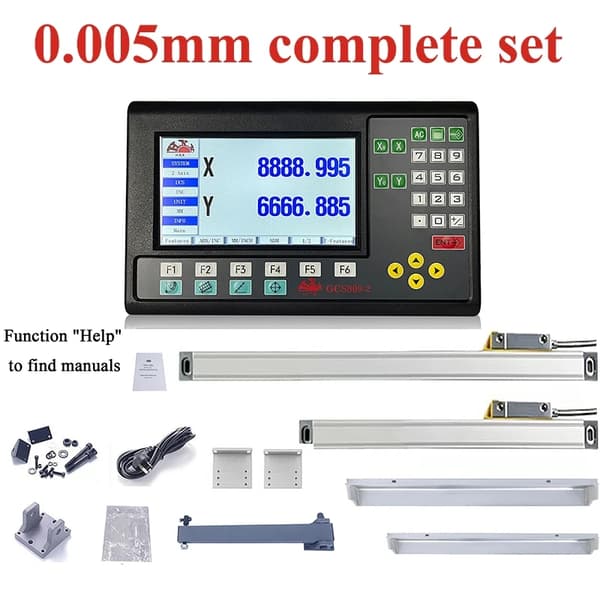 2-akselinen LCD DRO -sarja, 19 kielen tuki, 0,005 mm tarkkuus,0,005 mm LCD DRO -sarja