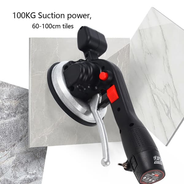 Genopladelig flisevibrator, justerbar 6-trins kontrol, 100 kg kapacitet, 12000 omdr./min effekt.