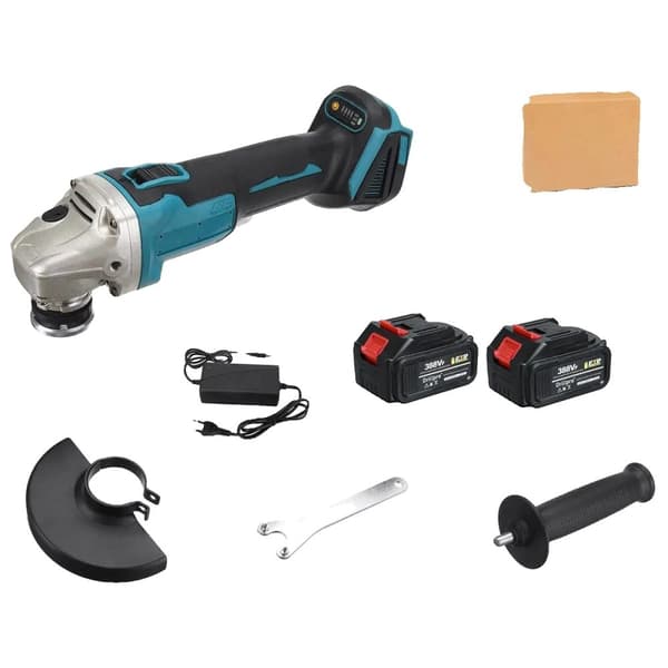 Børsteløs Elektrisk Vinkelsliber, 18V, 10.000 RPM Hastighed,1 Batteri 2 Battery