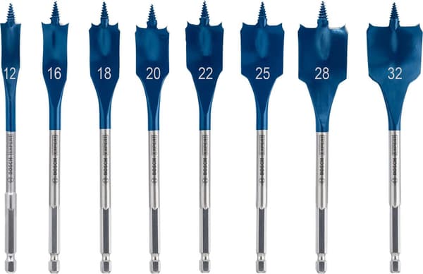 Flatbit sæt til træ Bosch 2608900335; 12-32 mm; 8 stk.