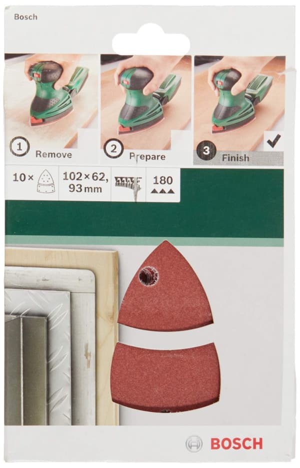 Sandpapir Bosch 2609256A65; 102x62/93 mm; K180; 10 stk.