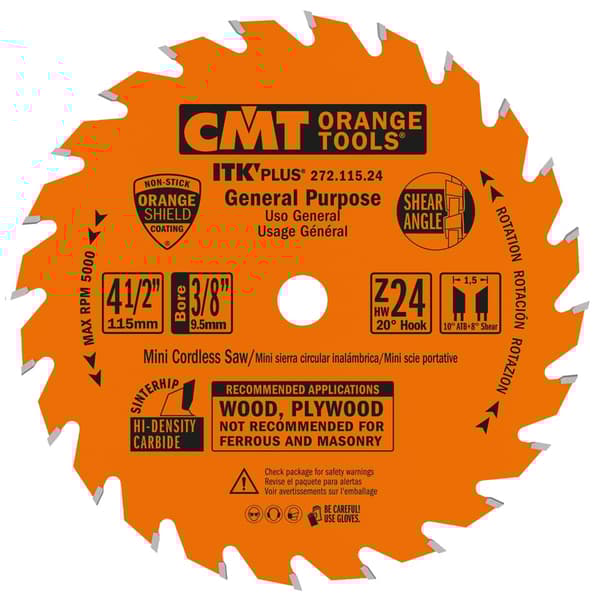 Rundsavsklinge til træ CMT ITK-Plus® 271; 115x1,5x9,5; Z24; 20°