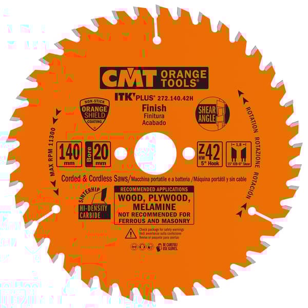 Rundsavsklinge til træ CMT ITK-Plus® 271; 140x1,8x20; Z42; 5°
