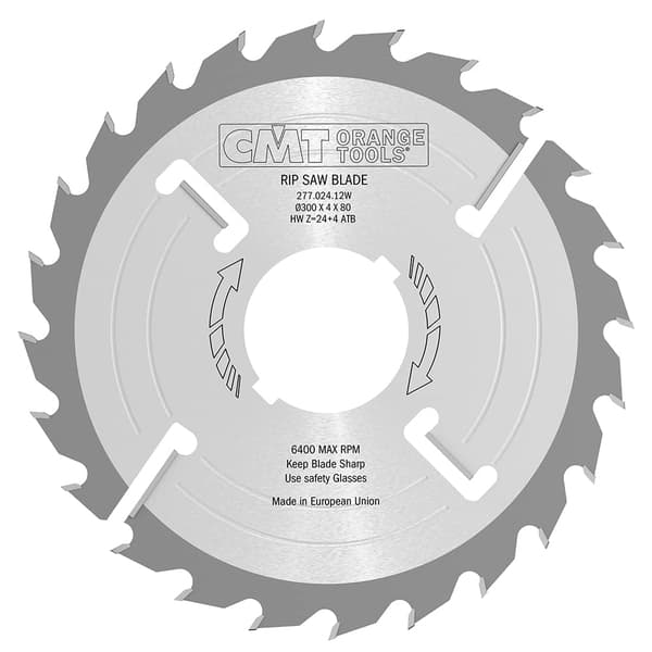 Rundsavsklinge til træ CMT 277; 300x4x80; Z24; 18°