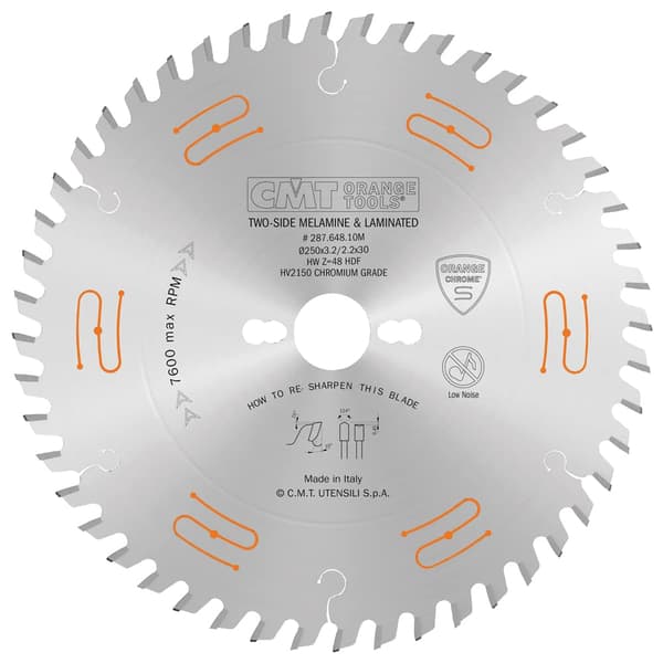 Rundsavsklinge til træ CMT 287; 250x3,2x30; Z48; 10°