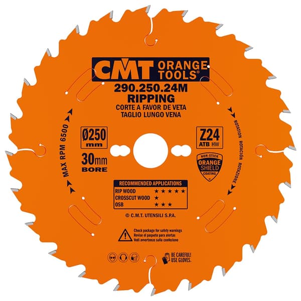 Rundsavsklinge til træ CMT 290; 250x2,8x30; Z24; 20°
