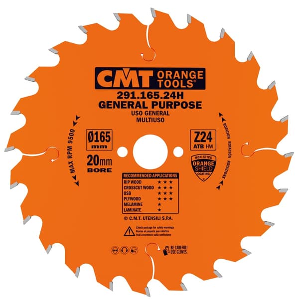 Rundsavsklinge til træ CMT 291; 165x2,2X20 mm; Z24
