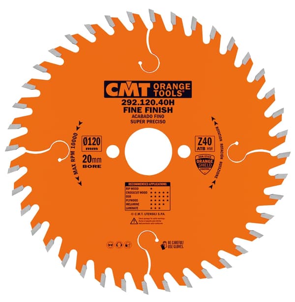 Rundsavsklinge til træ CMT 292; 120x1,8x20; Z40; 10°