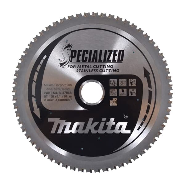 Rundsavsklinge til metal Makita; 150x1,1x20,0 mm; Z60; 0°