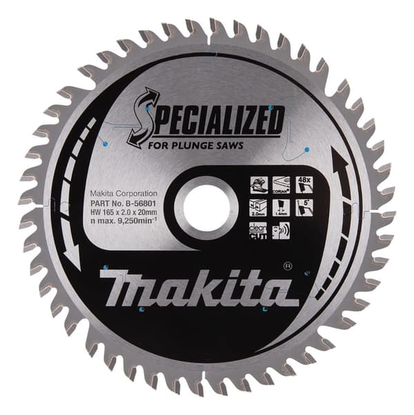 rundsavsklinge til sten Makita; 165x2x20,0 mm; Z48; 5°