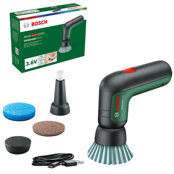 Slank børste Bosch Universal brush 06033E0000; 3,6 V; 1,5 Ah + tilbehør