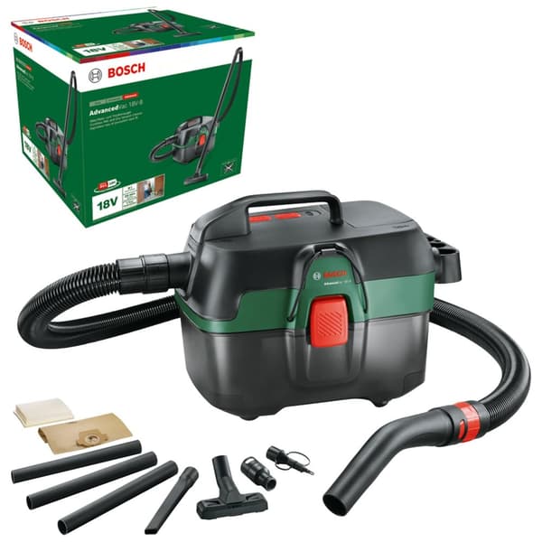 Tør-vådrenser Bosch Advanced Vac 18V-8; 18 V (uden batteri og oplader) Sort