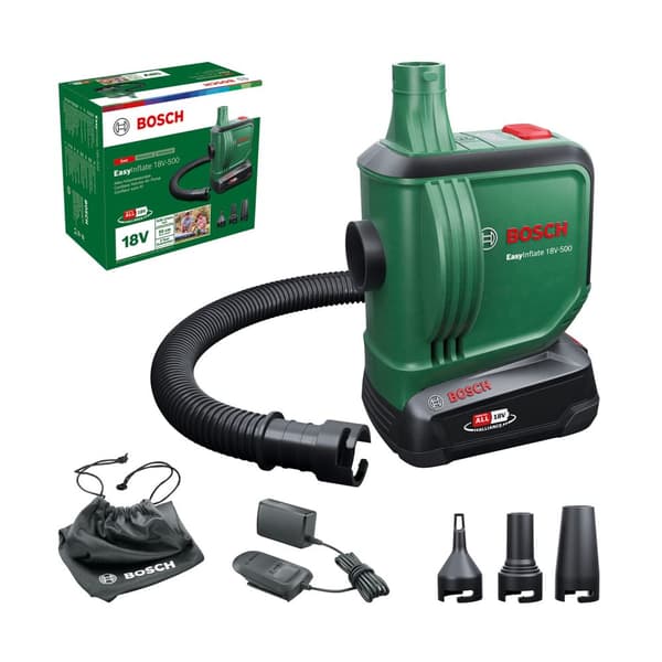Trådløs luftpumpe Bosch EasyInflate 18V-500; 18 V; 1x2,0 Ah batt.
