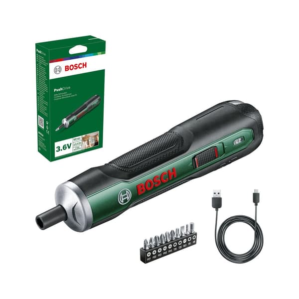 Skruetrækker Bosch PushDrive; 3,6 V; 1x1,5 Ah batt.