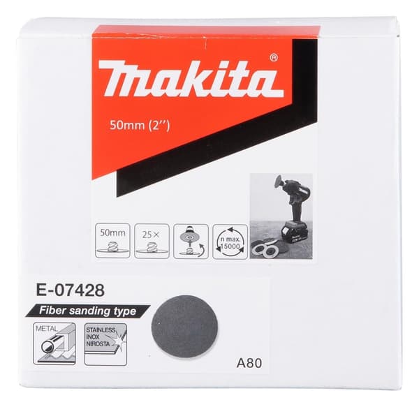 Slibeskive Makita E-07428; 50 mm; A80; 25 stk.