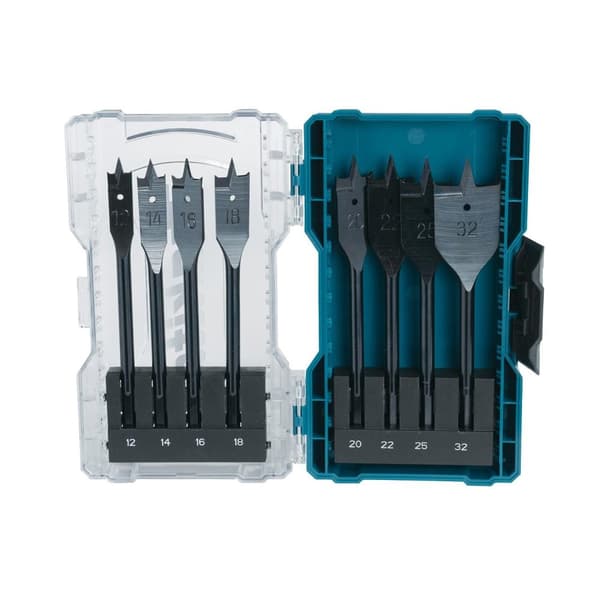 Flatbit sæt til træ Makita E-08698; 12-32 mm; 8 stk.