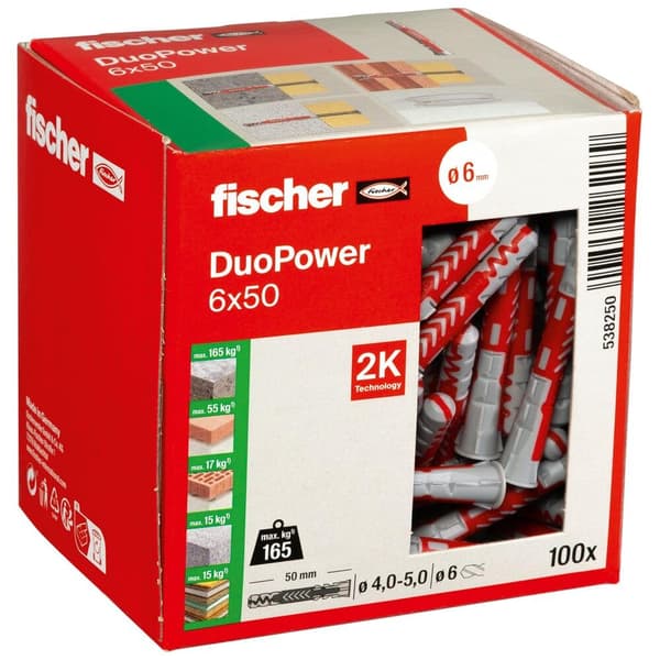 Nylon pin Fischer LD 6x50 mm; 100 stk.