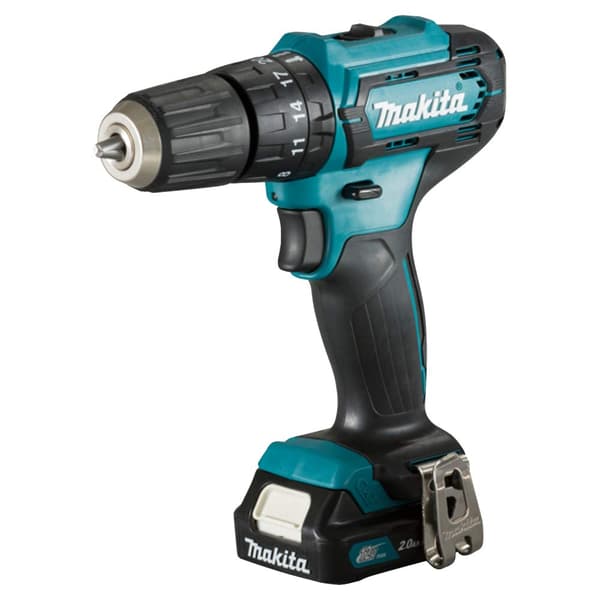 Slagskruetrækker / bor Makita HP333DWAE; 12 V; 2x2,0 Ah batt.