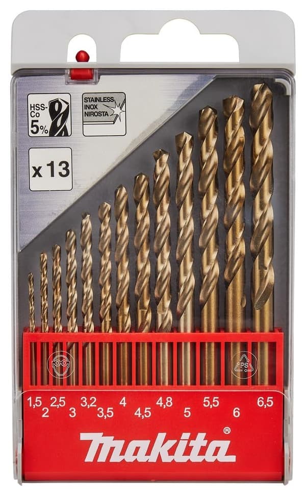 Metalborsæt Makita HSS-Co D-57180; 1,5-6,5 mm; 13 stk.