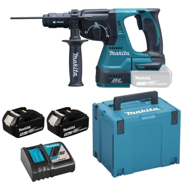 Akku roterende borehammer Makita DHR243RTJ; 18 V; 2x5,0 Ah batt.