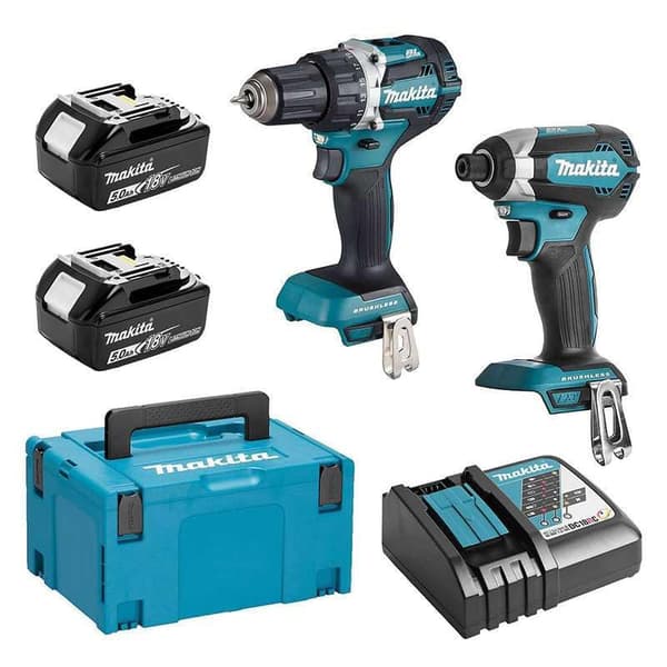 Værktøjssæt Makita DLX2189TJ (DDF484 + DTD153); 18 V; 2x5,0 Ah batt.