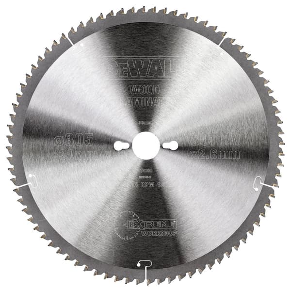 Rundsavsklinge til træ DeWalt; 305x2,6x30,0 mm; Z80; -5°