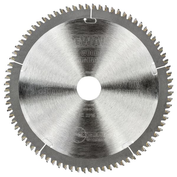Rundsavsklinge til træ DeWalt; 216x2,6x30,0 mm; Z80; -5°