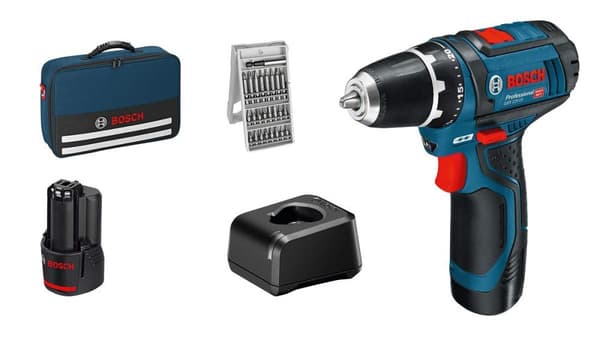 Skruemaskine Bosch GSR 12V-15; 12 V; 2x2,0 Ah batt.