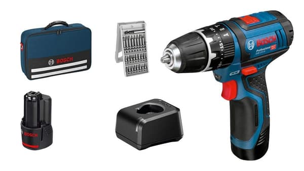 Slagskruetrækker / bor Bosch GSB 12V-15; 12 V; 2x2,0 Ah batt.