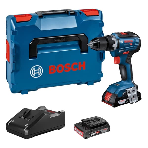 Skruemaskine Bosch GSR 18V-55; 18 V; 2x2,0 Ah batteri. + L-Boxx