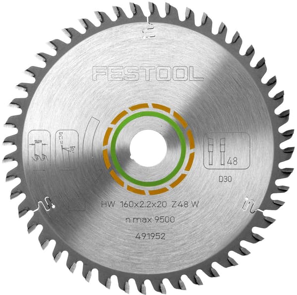 Rundsavsklinge til laminat  Festool; 210x2,4x30,0 mm; Z52; 5°