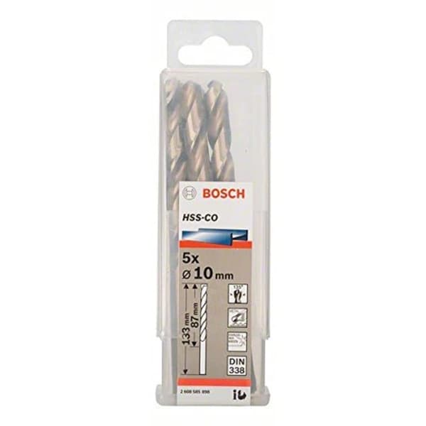 Metalbor Bosch HSS-Co; DIN 338; 10x133 mm; 5 stk.