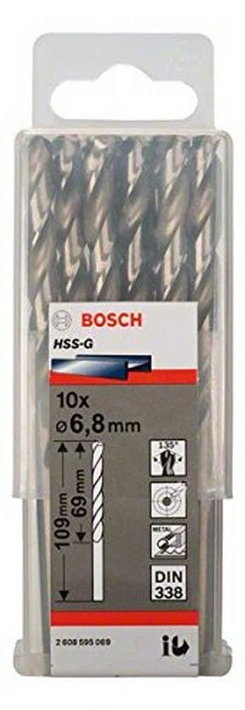 Metalbor Bosch HSS-G; DIN 338; 6,8x109 mm; 10 stk.